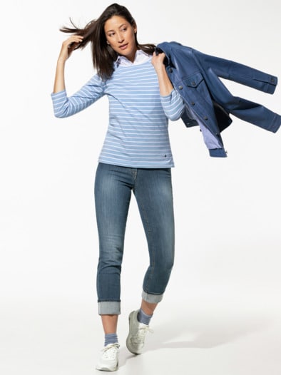 Ringelshirt la Ville Skyblue/Weiß