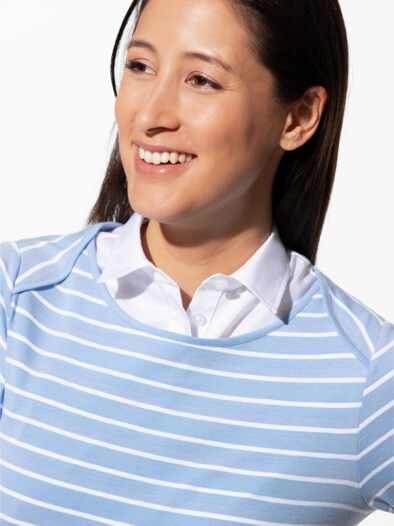 Ringelshirt la Ville Skyblue/Weiß