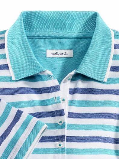 Extraglatt Sommer-Polo Royalblau/Lagune