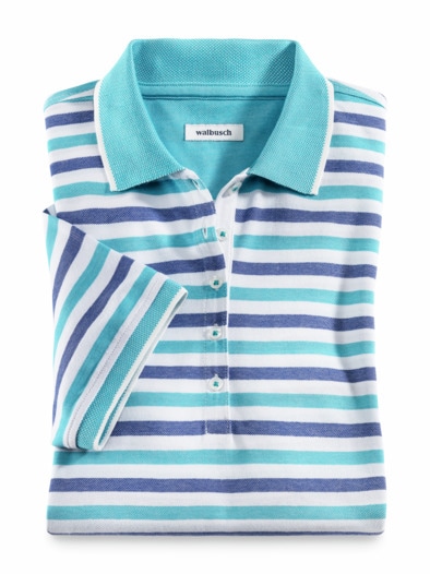 Extraglatt Sommer-Polo Royalblau/Lagune