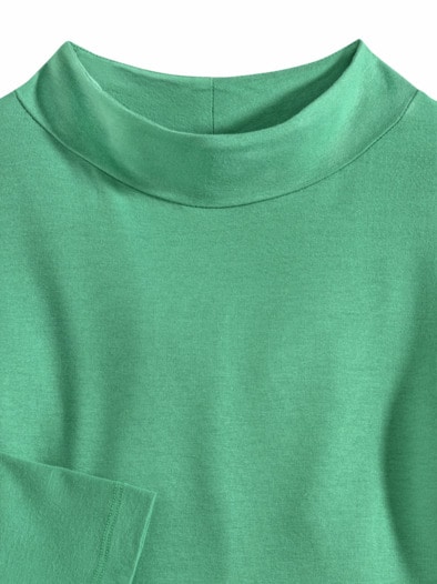 Viskose-Shirt Stehkragen Grasgrün