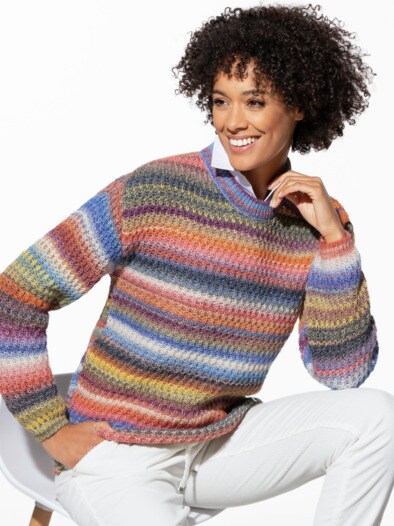 Multicolor Strukturpullover Multicolor Strukturpullover