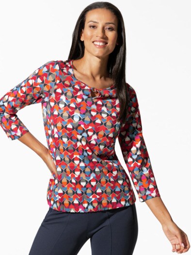 Viskoseshirt geometrischer Druck Viskoseshirt geometrischer Druck