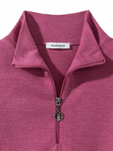 Merino-Pullover 100 Prozent Rosenholz Melange