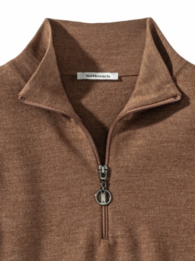 Merino-Pullover 100 Prozent Toffee Melange