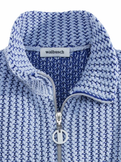 Reliefstruktur-Strickjacke Königsblau
