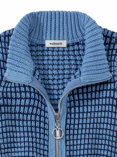 Reißverschlussweste Sommertweed Jeansblau