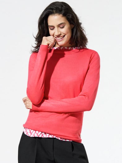 U-Boot-Pullover Hautschmeichler Koralle