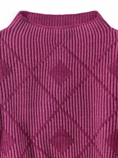 Vanise-Pullover Karree Soft Fuchsia/Barolo
