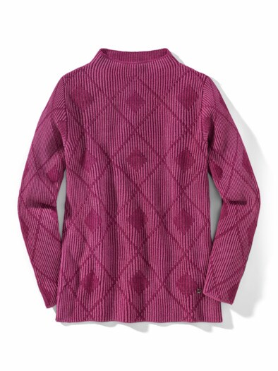 Vanise-Pullover Karree Soft Fuchsia/Barolo