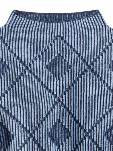 Vanise-Pullover Karree Jeansblau/Marine