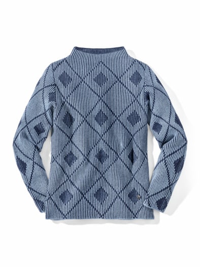 Vanise-Pullover Karree Jeansblau/Marine