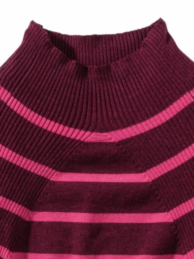 Hautschmeichler-Pullover Rippmix Barolo/Fuchsia