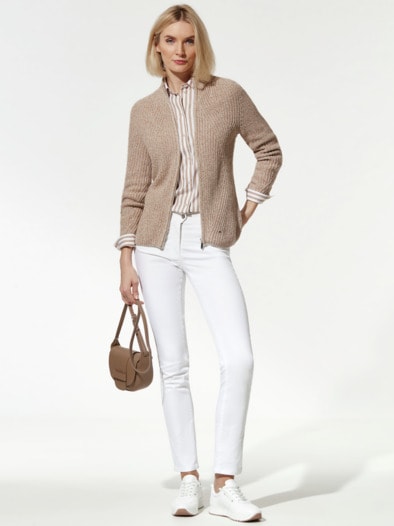 Patentstrickjacke Nahtlos Safaribeige