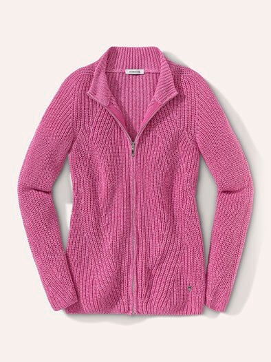 Patentstrickjacke Nahtlos Fuchsia