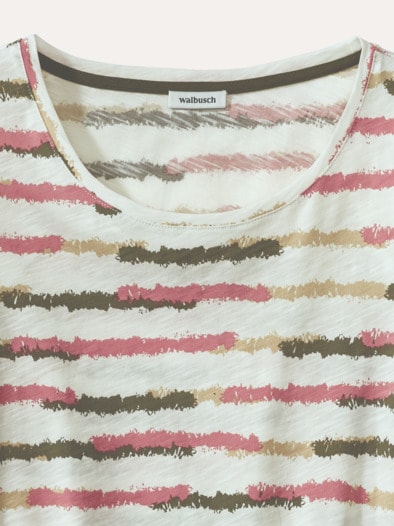 Baumwollshirt Abstract Stripe Rot