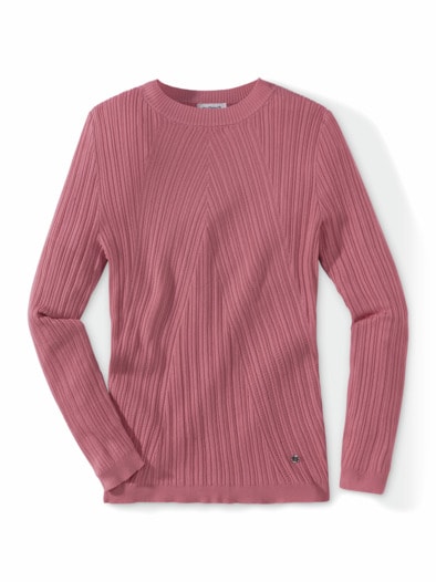 Hautschmeichler-Pullover Chevron Rosenholz