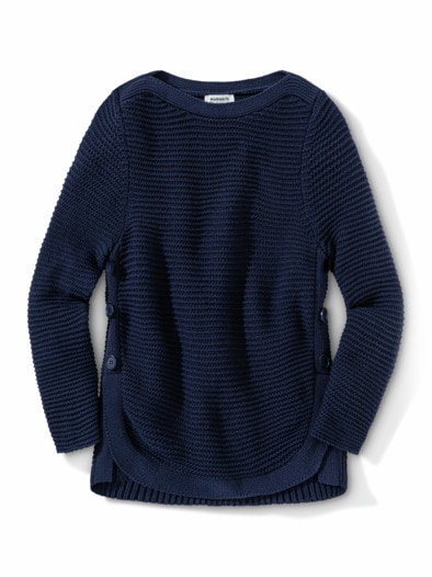 Breton-Pullover Baumwollmix Marine