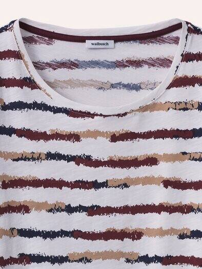 Baumwollshirt Abstract Stripe Merlot