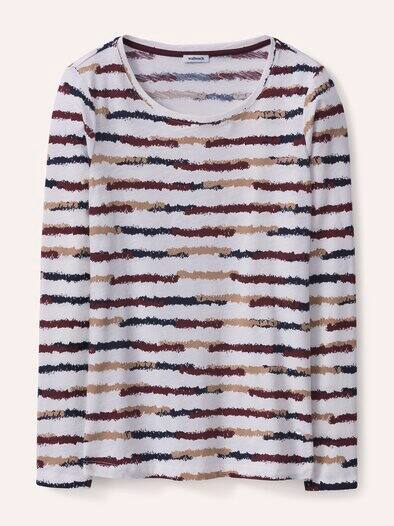 Baumwollshirt Abstract Stripe Merlot