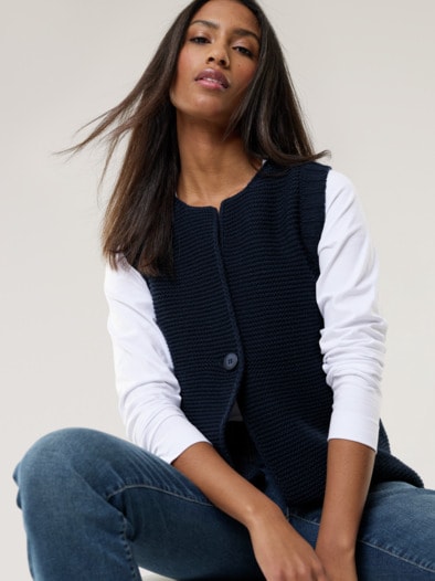 Strickweste Merinomix Marine