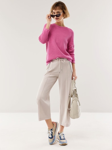 Baumwoll Pullover Waffelstruktur Softpink