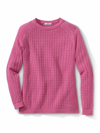 Baumwoll Pullover Waffelstruktur Softpink