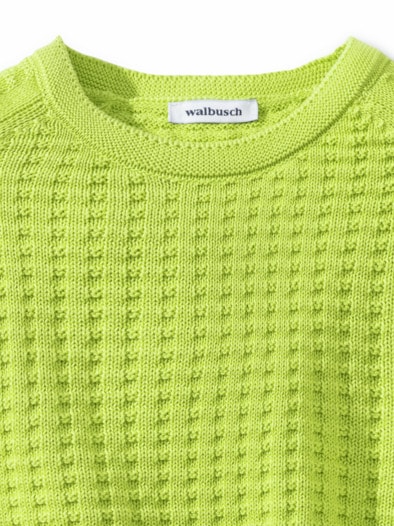 Baumwoll Pullover Waffelstruktur Apfelgrün