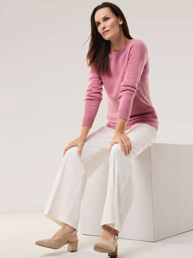 Cashmere-Pullover Nahtlos Rosenholz