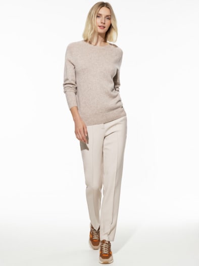 Cashmere-Pullover Nahtlos Sandmelange