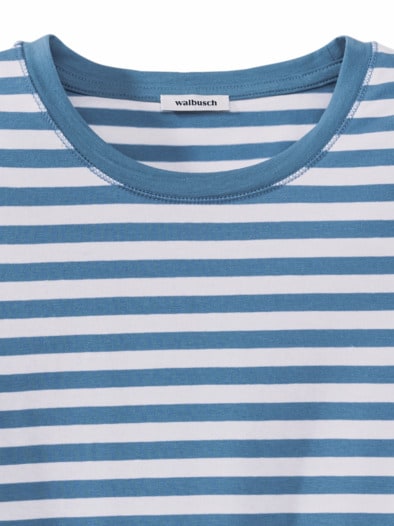 Baumwoll Ringelshirt Jeansblau