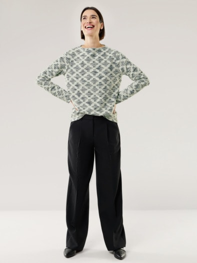 Boucle Sweatshirt Kaminkragen Marine