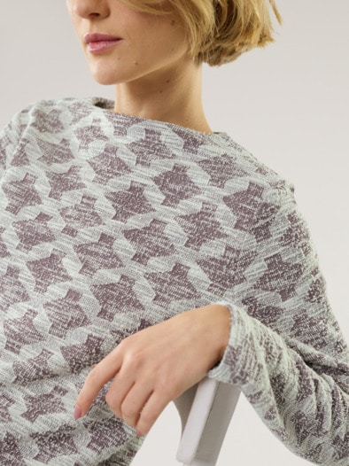 Boucle Sweatshirt Kaminkragen Mauve