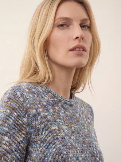 Pullover in bedrucktem Garn Multicolor Smokey Blue