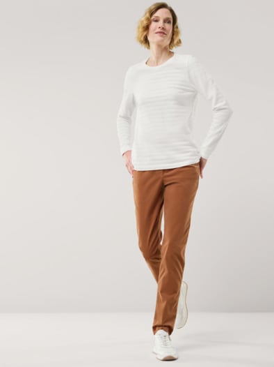 Baumwollshirt Reliefstruktur Offwhite