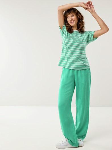 Kimonoshirt Ringelstruktur Jade
