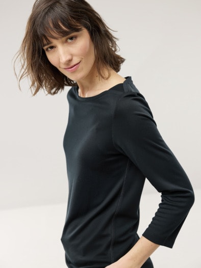 Pique-Shirt Edeljersey Schwarz