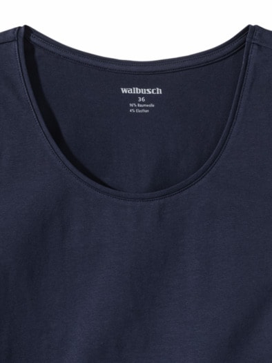 Baumwoll-Basic-Top Marine