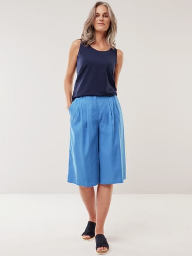 Baumwoll-Basic-Top Marine
