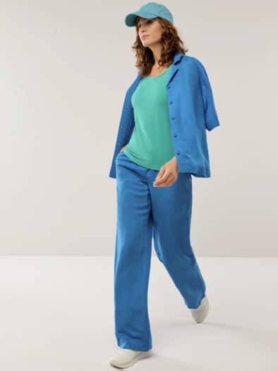 Baumwoll-Basic-Top Seegrün