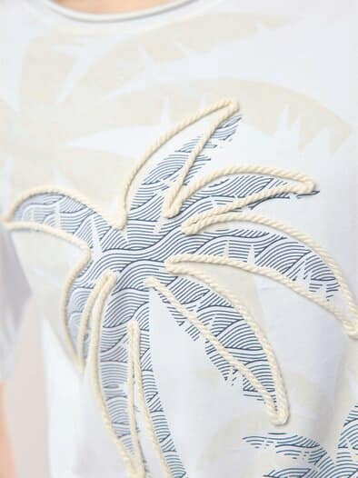 Baumwollshirt Tropical Weiß