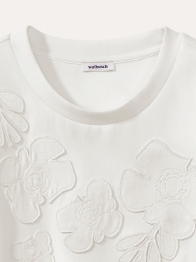 Blumenapplication Sweatshirt Offwhite