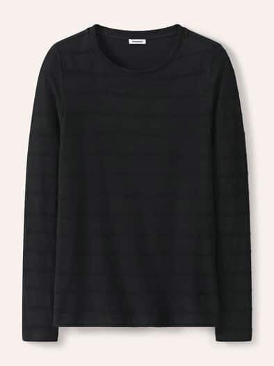 Baumwollshirt Streifenstruktur LA Schwarz