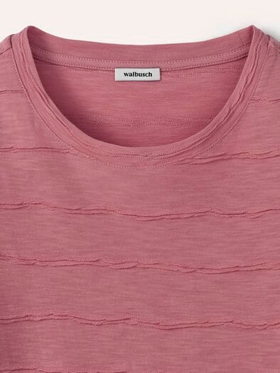 Baumwollshirt Streifenstruktur LA Rosenholz