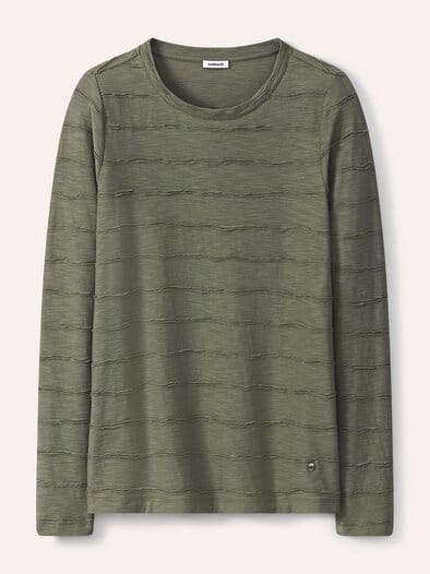 Baumwollshirt Streifenstruktur LA Khaki