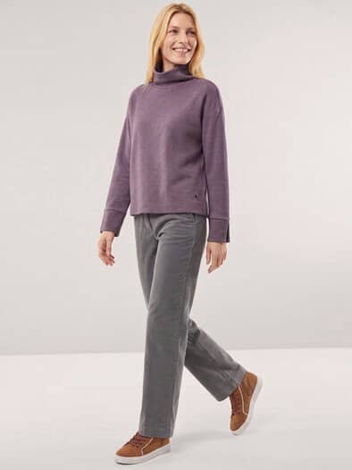 Wärmendes Sweatshirt mit Schalkragen Mauve Melange