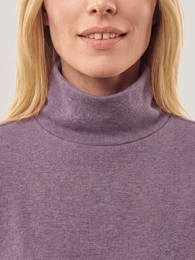 Wärmendes Sweatshirt mit Schalkragen Mauve Melange