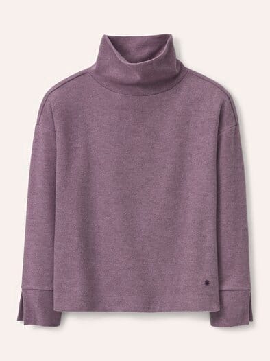 Wärmendes Sweatshirt mit Schalkragen Mauve Melange