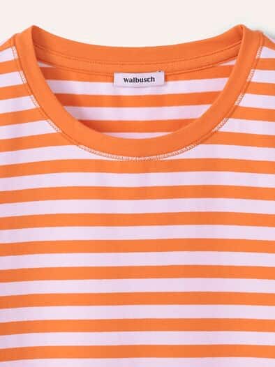 Baumwoll Ringelshirt Dunkelorange