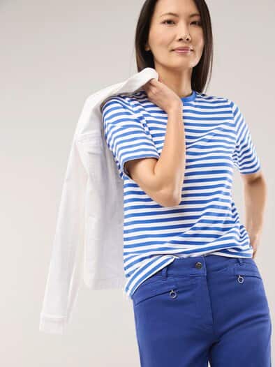 Baumwoll Ringelshirt Tintenblau